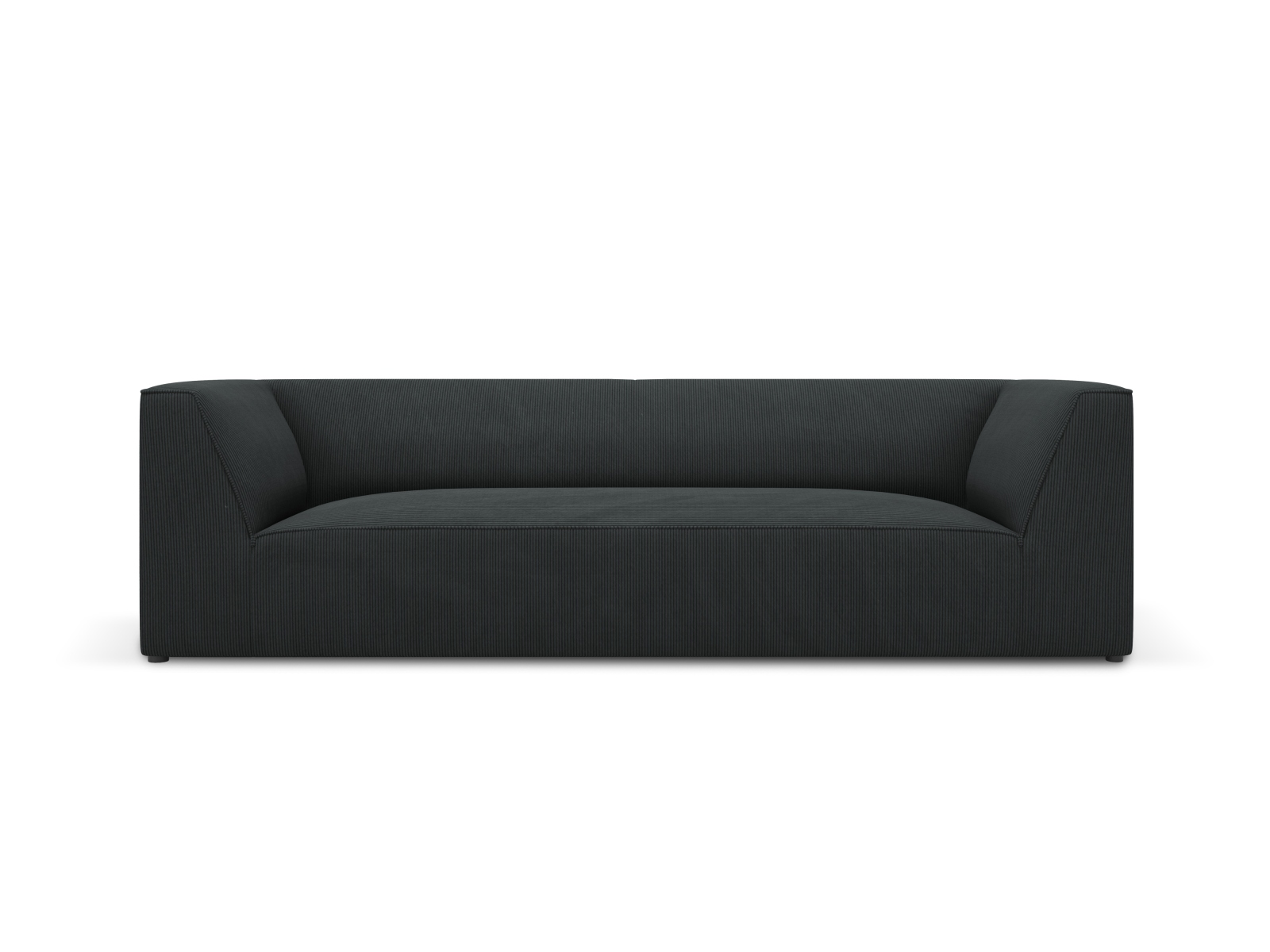 Micadoni Ruby Sofa    Sæder Sort Corduroy Fløjl Og Sort Plast