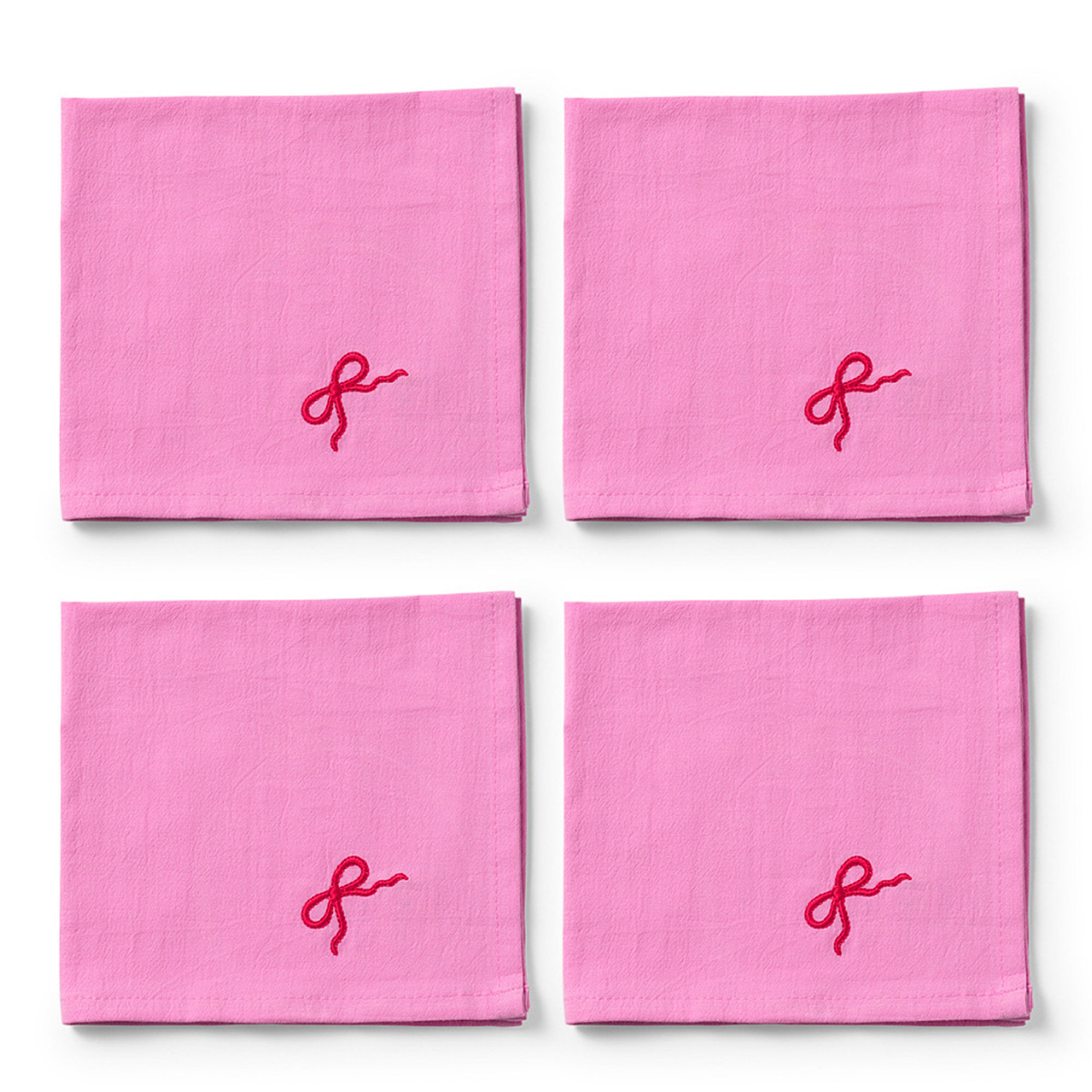 Midnatt Midnats Pink Bow Serviet 40x40 Cm  Lyserød    Stk