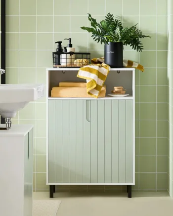 Moderne Badeværelsesskab   Trendy Grøn Farve Giv Dit Badeværelse Et Nyt Look
