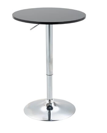 Moderne Rundt Barbord  Spisebord Med 360â  Drejelig Base  Højdejusterbart Bistrobord  Ståbord  Køkkenbord  Stål  Sort  ø61   70-90 Cm