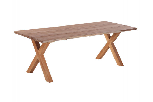 Mona Plankebord 100x240 Cm   Bordben   Teak Kryds