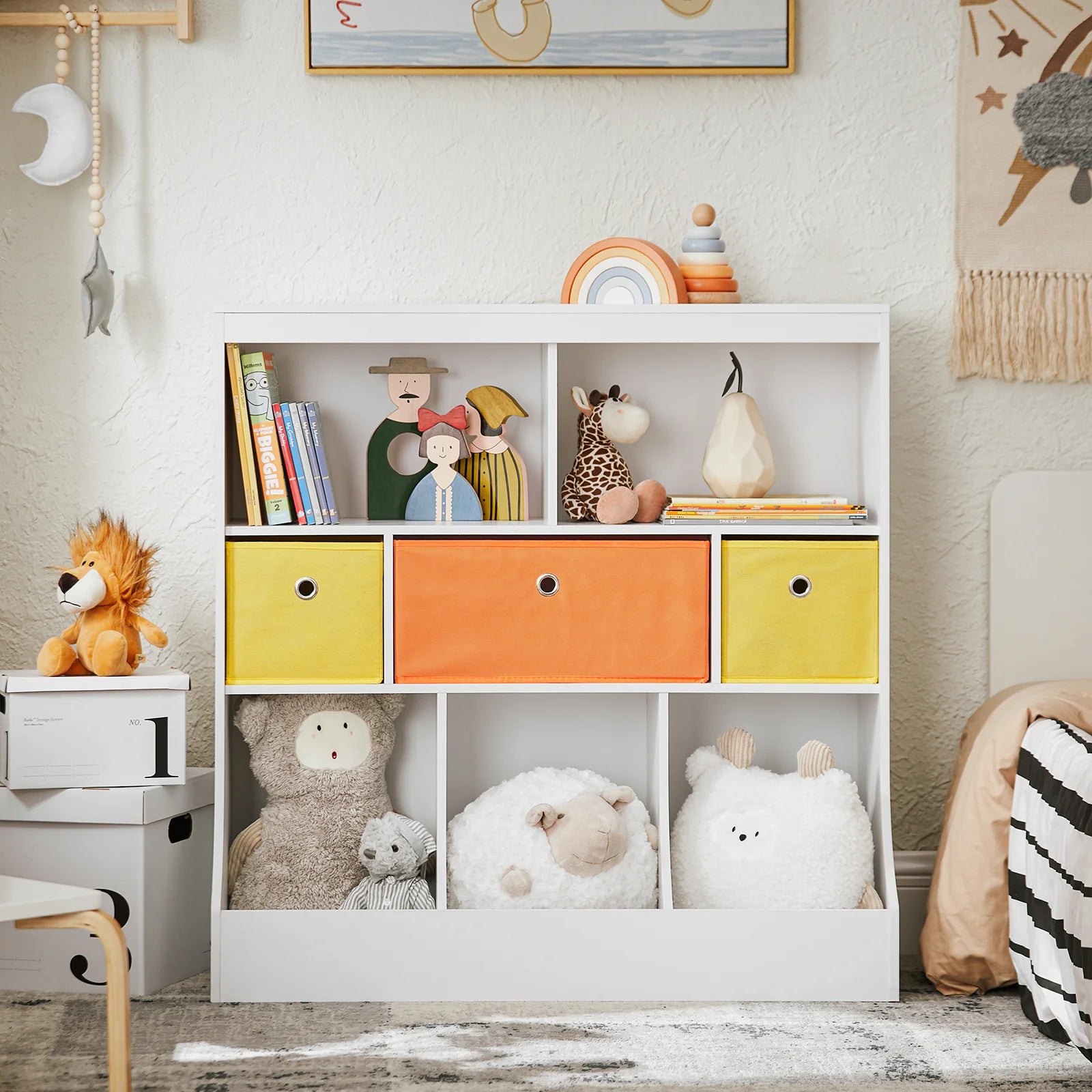 Montessori Reol Til Børn  Legetøjsreol  92   40   93 Cm  Hvid