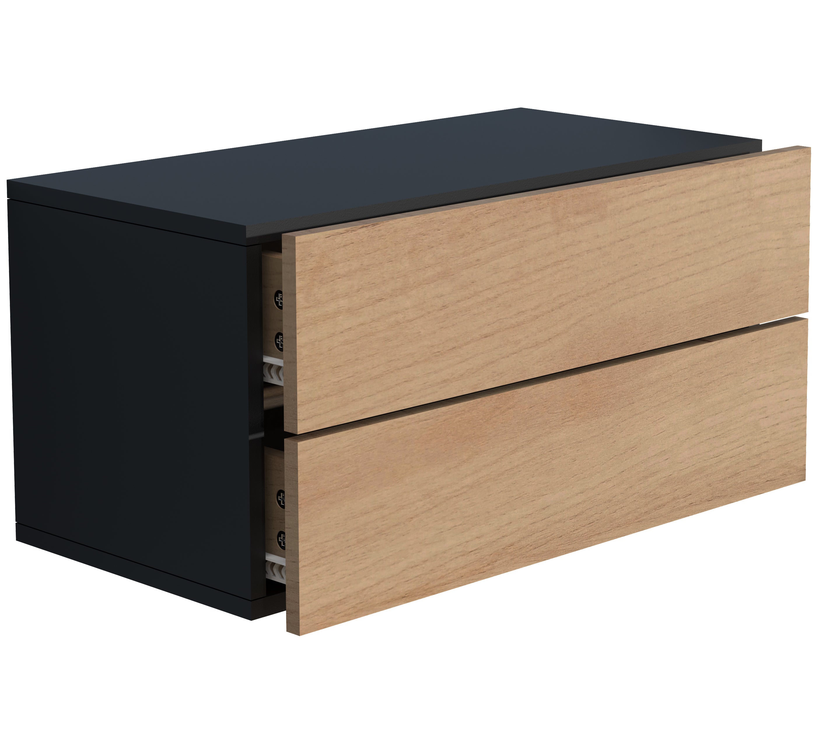 Natbord   Sengebord  30   60   32 Cm  Naturfarvet Og Sort