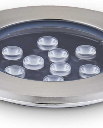 Nedgravningsspot Ideal Lux Floor Led Udendørslampe ø14xh11 Cm Stål Sort Ip67 12w 1560 Lm 3000k