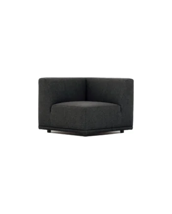 New York Hjørnemodul Sofa  Kvadratisk Grå Polyester Stof Og Sort Plastik