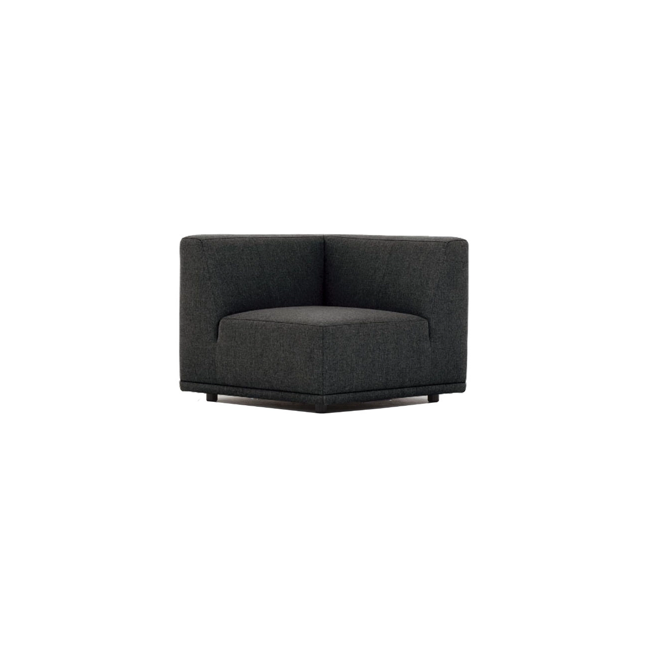 New York Hjørnemodul Sofa Kvadratisk Grå Polyester Stof Og Sort Plastik