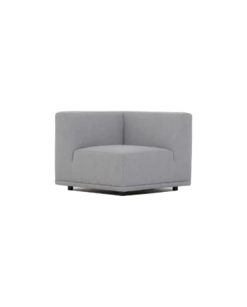 New York Hjørnemodul Sofa  Kvadratisk Lysegrå Polyester Stof Og Sort Plastik