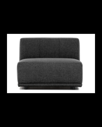 New York Midtermodul Sofa  Kvadratisk Grå Polyester Stof Og Sort Plastik