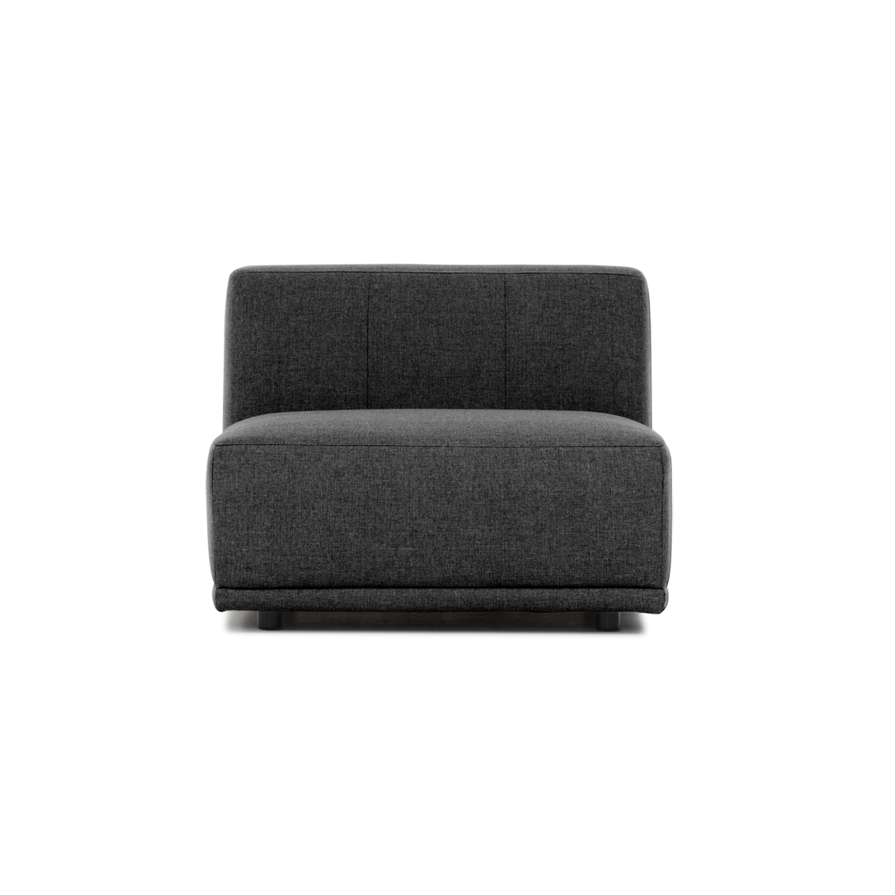 New York Midtermodul Sofa Kvadratisk Grå Polyester Stof Og Sort Plastik