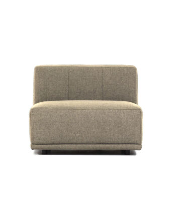 New York Midtermodul Sofa  Kvadratisk Latte Polyester Stof Og Sort Plastik