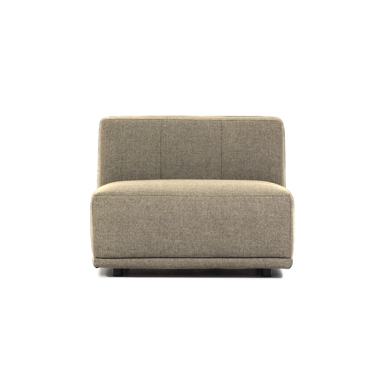 New York Midtermodul Sofa Kvadratisk Latte Polyester Stof Og Sort Plastik