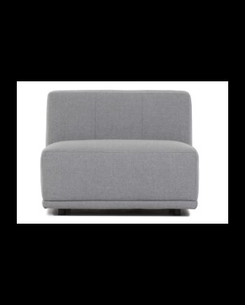 New York Midtermodul Sofa  Kvadratisk Lysegrå Polyester Stof Og Sort Plastik