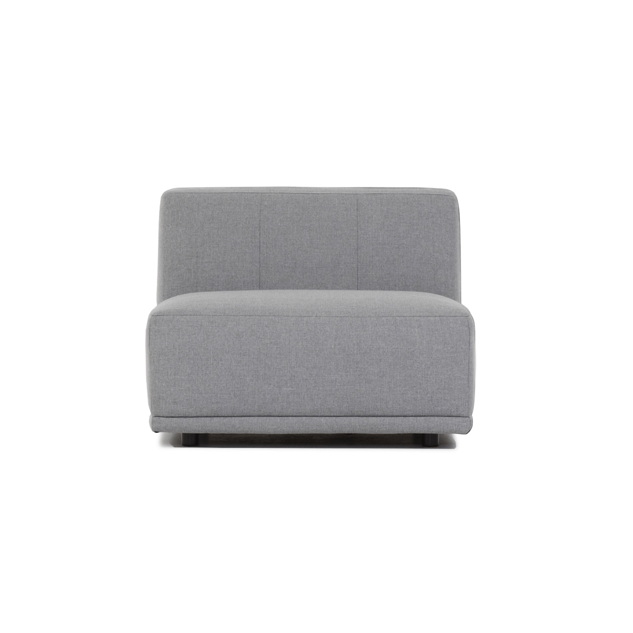 New York Midtermodul Sofa Kvadratisk Lysegrå Polyester Stof Og Sort Plastik