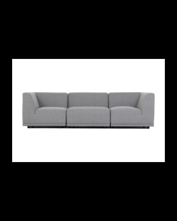 New York  -pers  Modulsofa Lysegrå Polyester Stof Og Sort Plastik