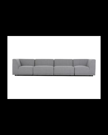 New York  -pers  Modulsofa Lysegrå Polyester Stof Og Sort Plastik