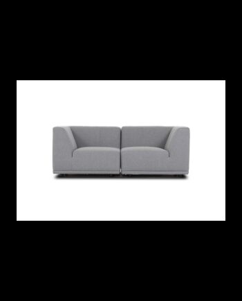New York  -pers  Modulsofa Lysegrå Polyester Stof Og Sort Plastik