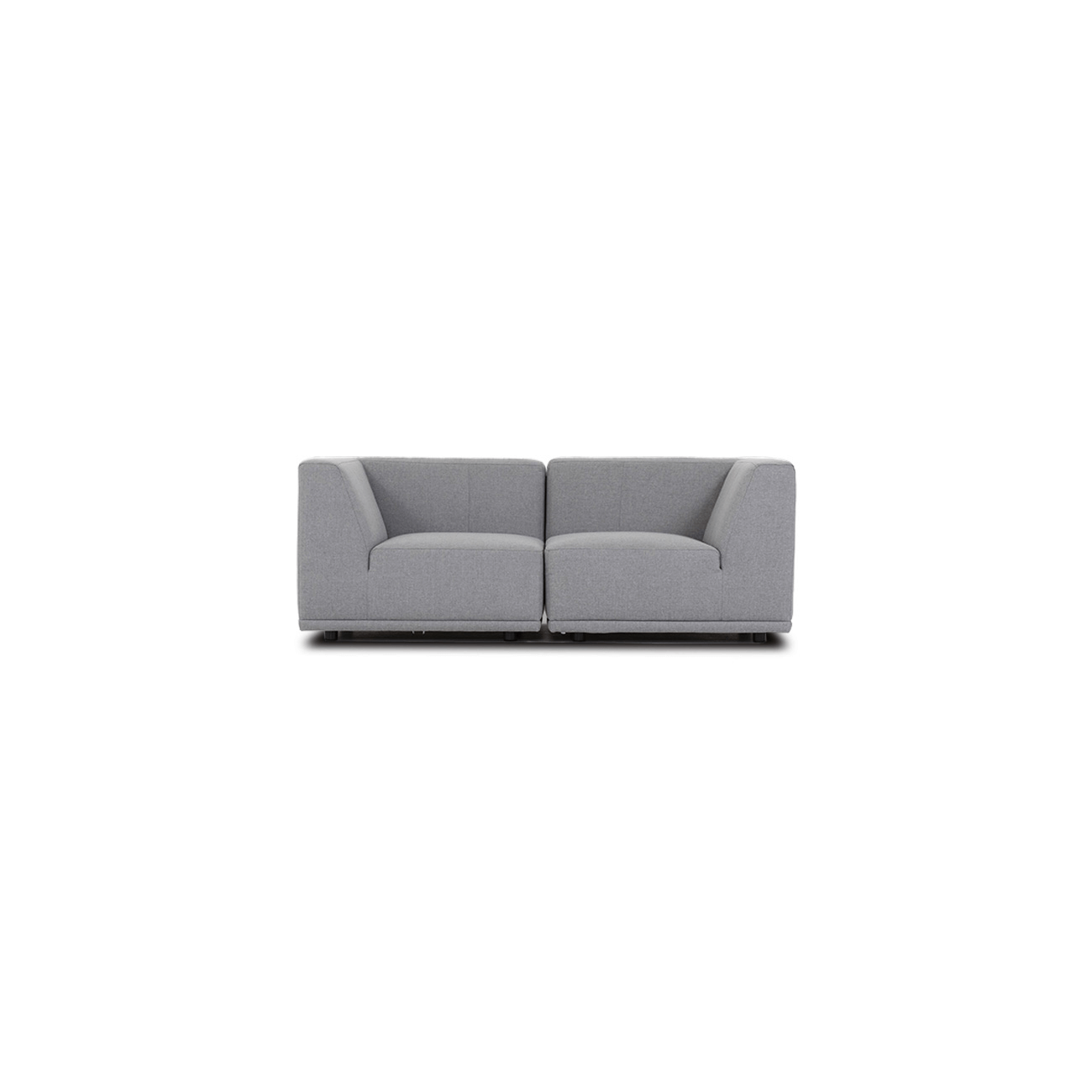 New York -pers Modulsofa Lysegrå Polyester Stof Og Sort Plastik