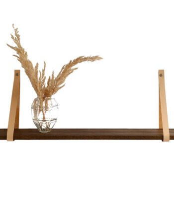 Nocnoi Harre Vig Væghylde Røget Egetræ    Natur Læderstrop  50-100 Cm  50x20 Cm