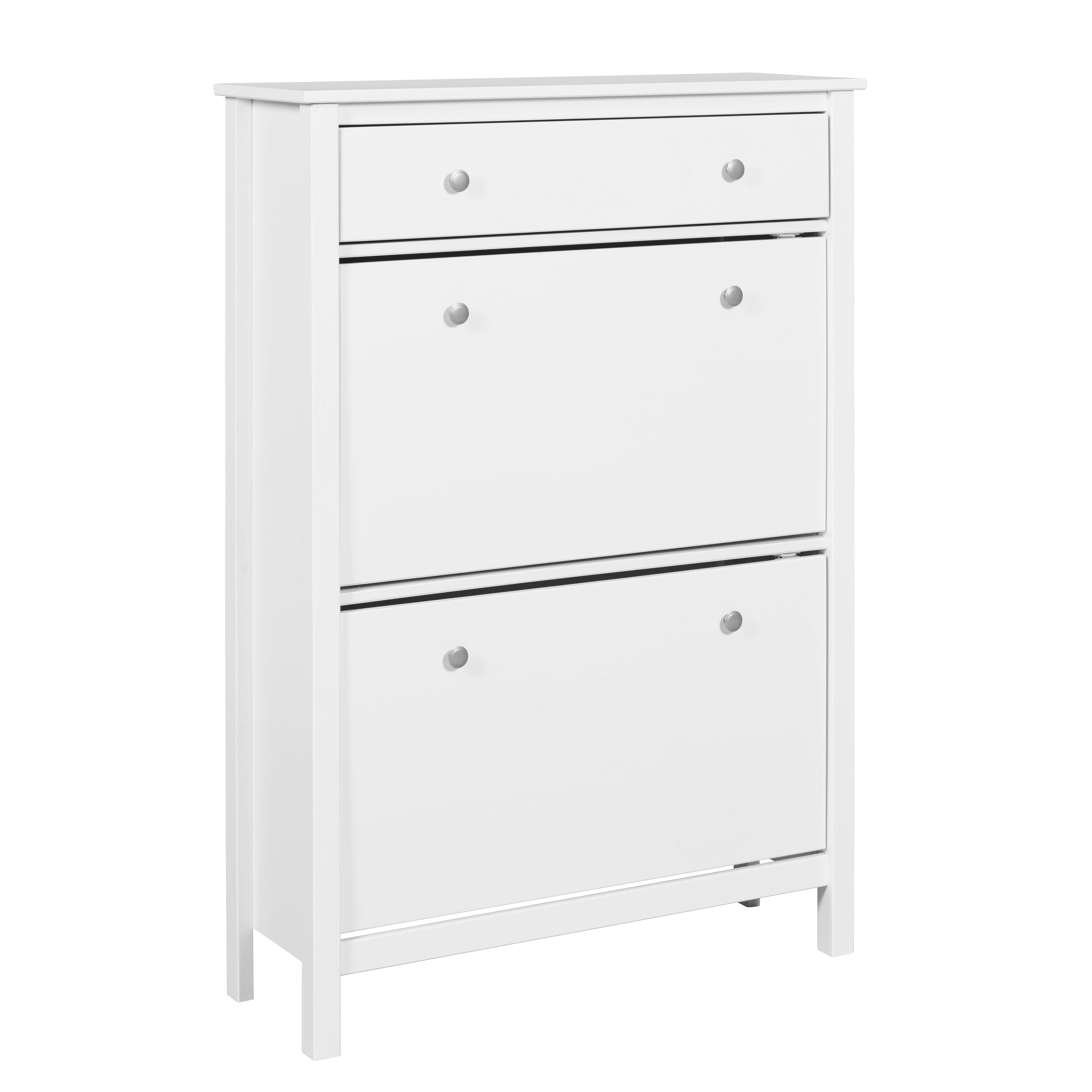 Nordic Living Collection Chilly Home Skoskab  Til 12 Par Sko       Skuffer Hvid Fyrretræ