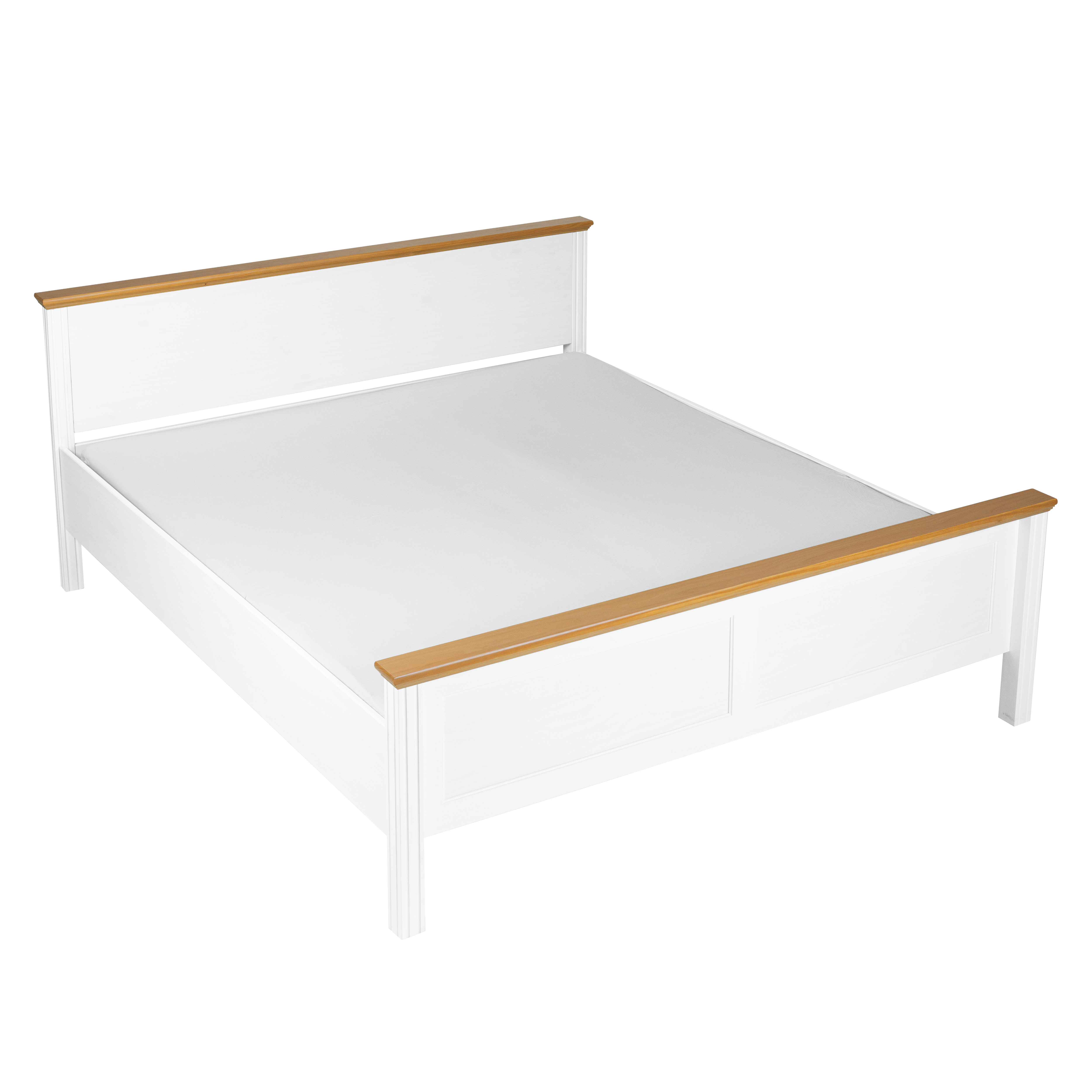 Nordic Living Collection Maluno Sengeramme     Hovedgærde     Lamelbund Natur Og Hvid Fyrretræ  180x200