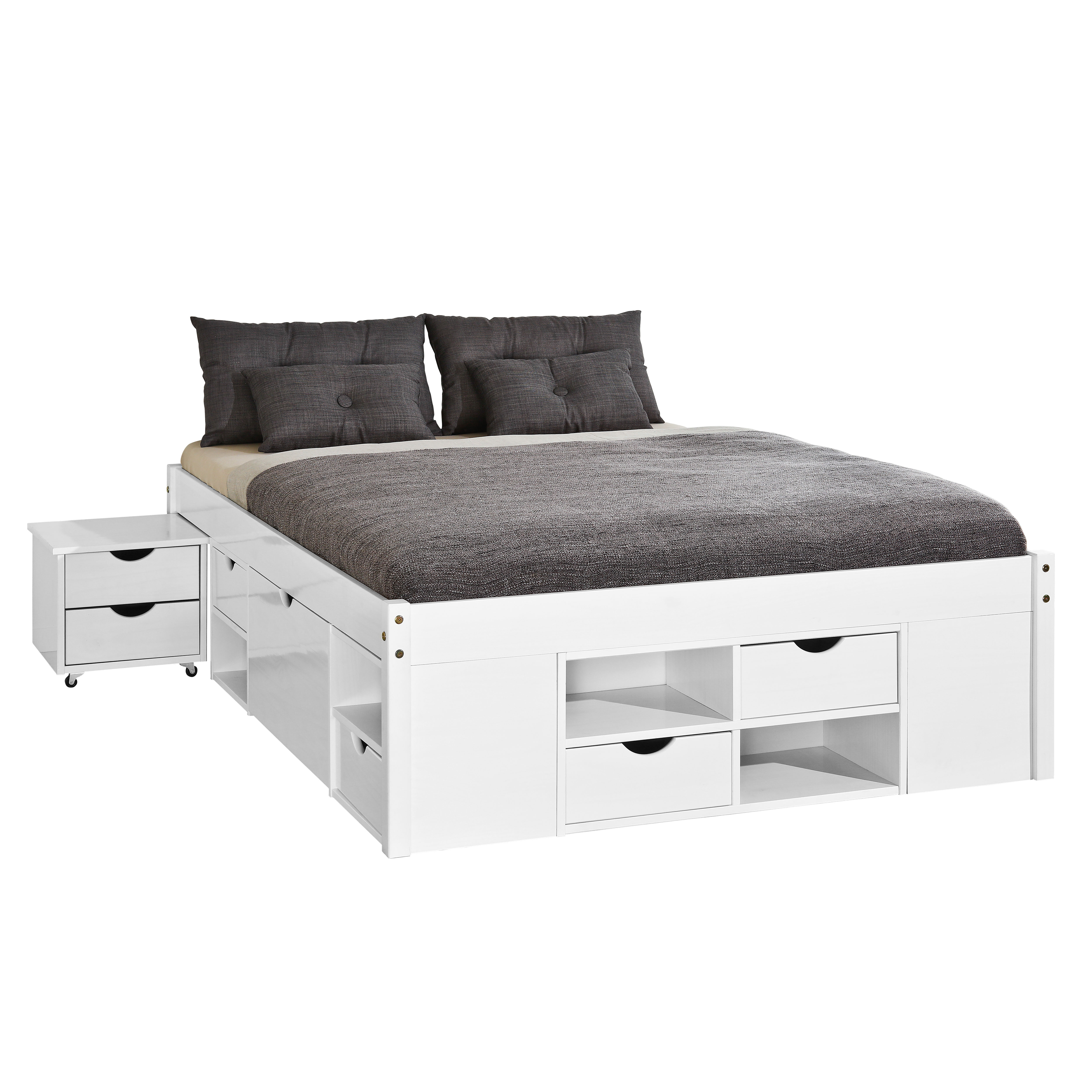 Nordic Living Collection Till Sengeramme       Lamelbunde    Udtræksborde Og Skuffer Hvid Fyrretræ  160x200