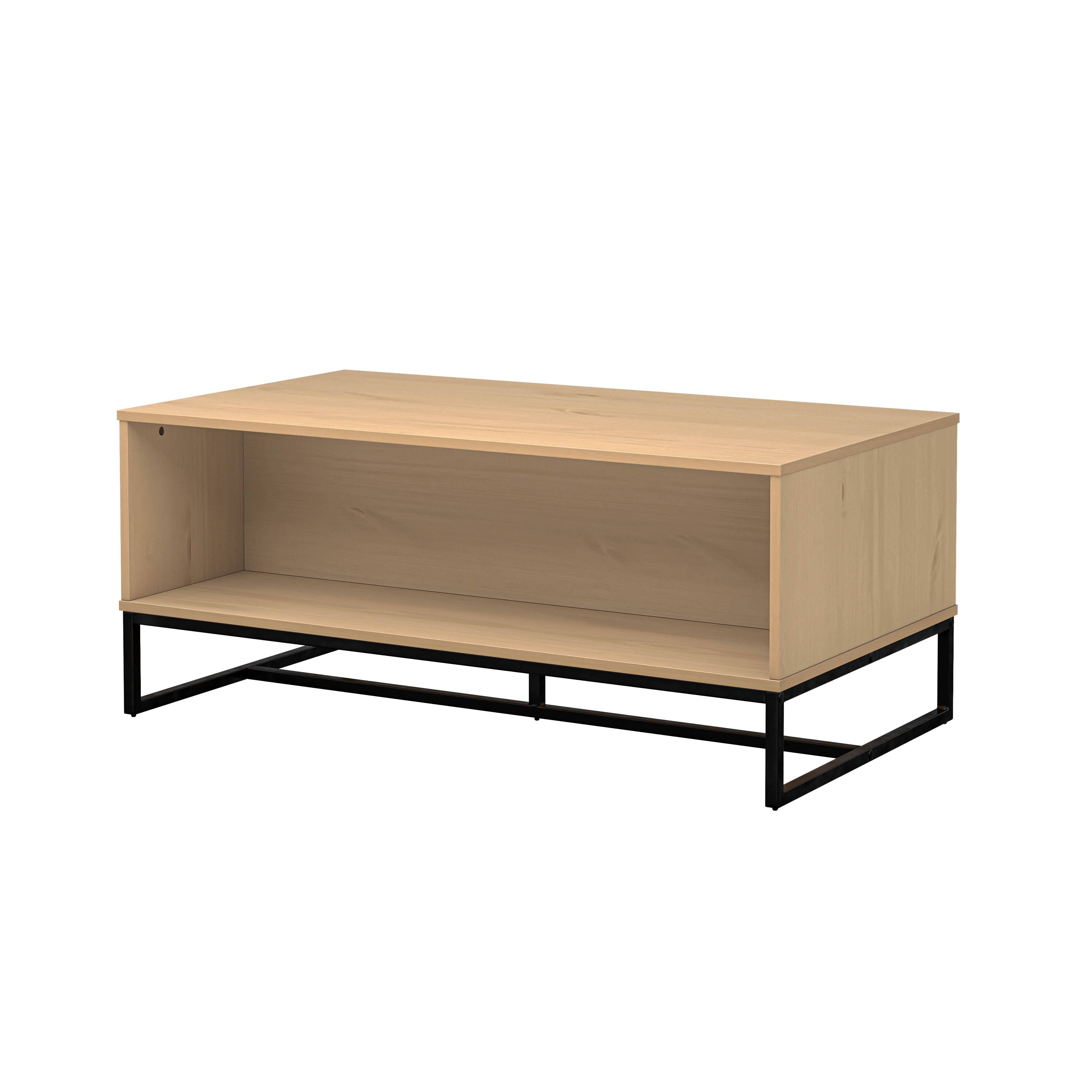 Nordic Living Collection Vivo Sofabord       Rum Natur Fyrretræ Lakeret   Oak Colori Og Sort Metal  110x60