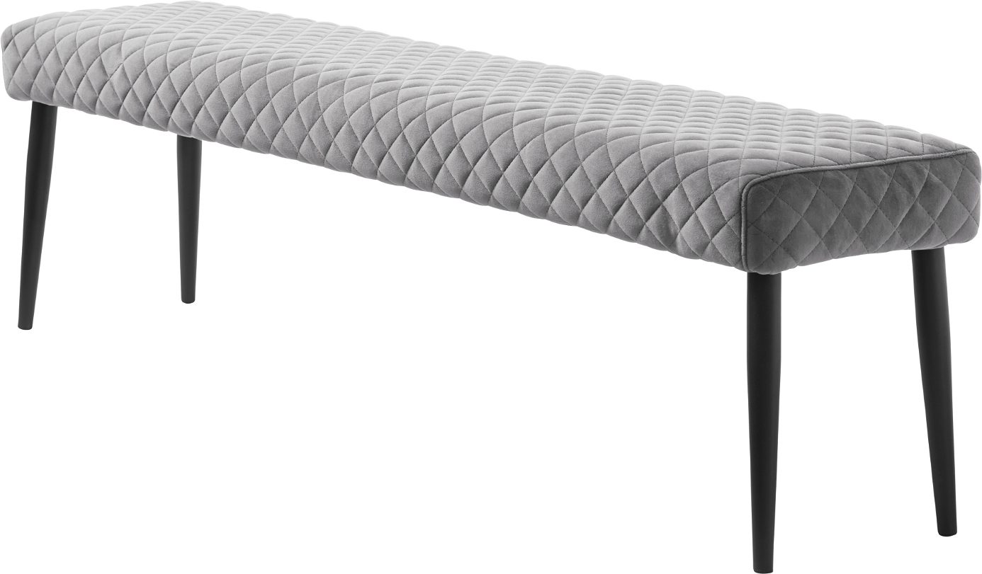 Nordique Design Ottowa Entrébænk   Gråt Fløjl Med Sorte Metalben  160   34   46 Cm