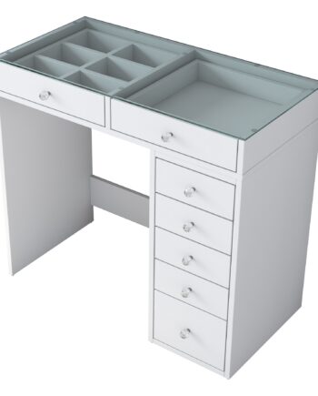 Nordvärk Bj107 Makeup Bord       Skuffer Hvid Melamin  90x44