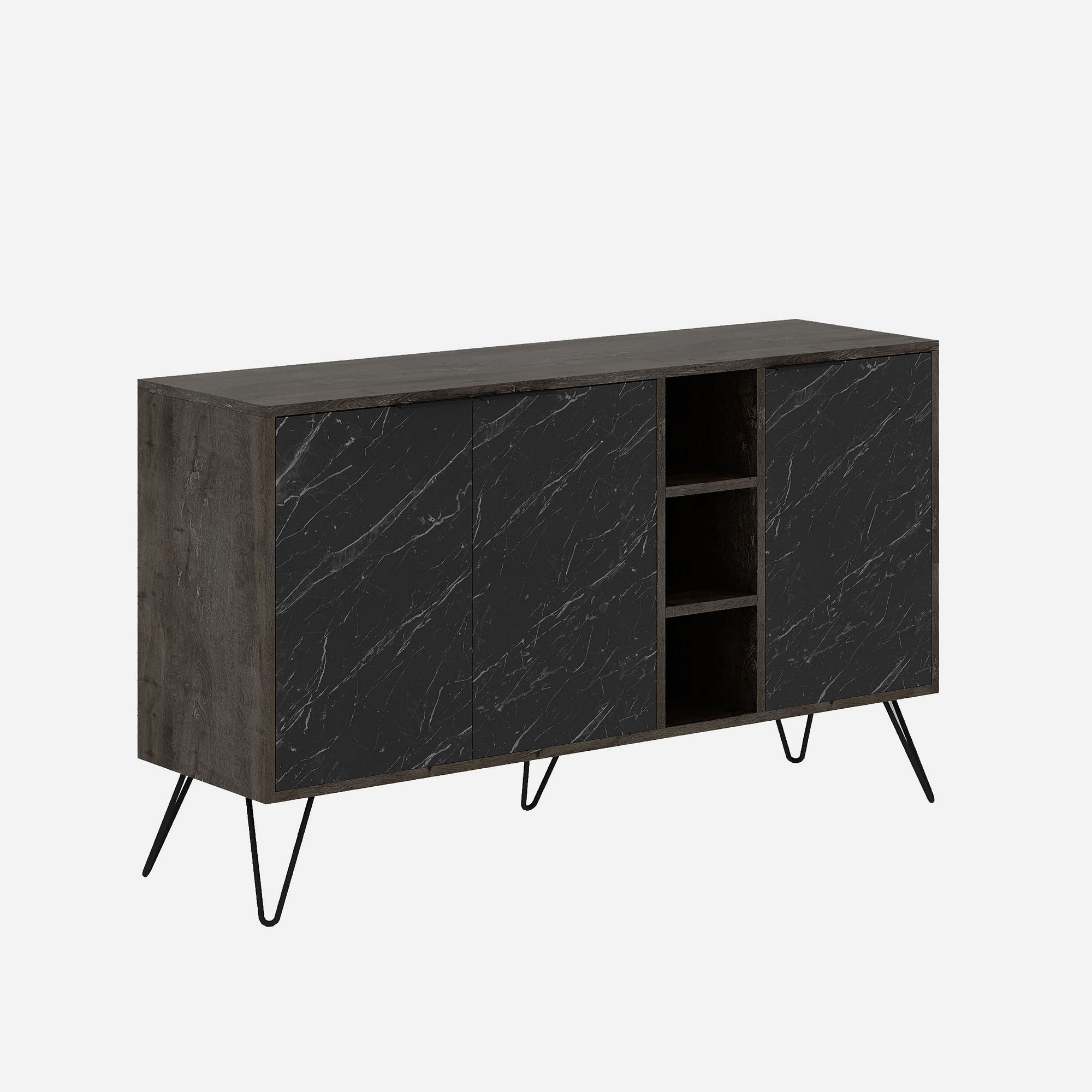Nordvärk Clara Konsolbord Låger Hylder Mørkebrun Bendir Melamin 142x35