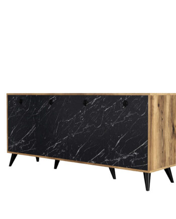 Nordvärk Elite Konsolbord       Låger    Hylder Valnød Sort Marmorlook Melamin Og Plast  180x45