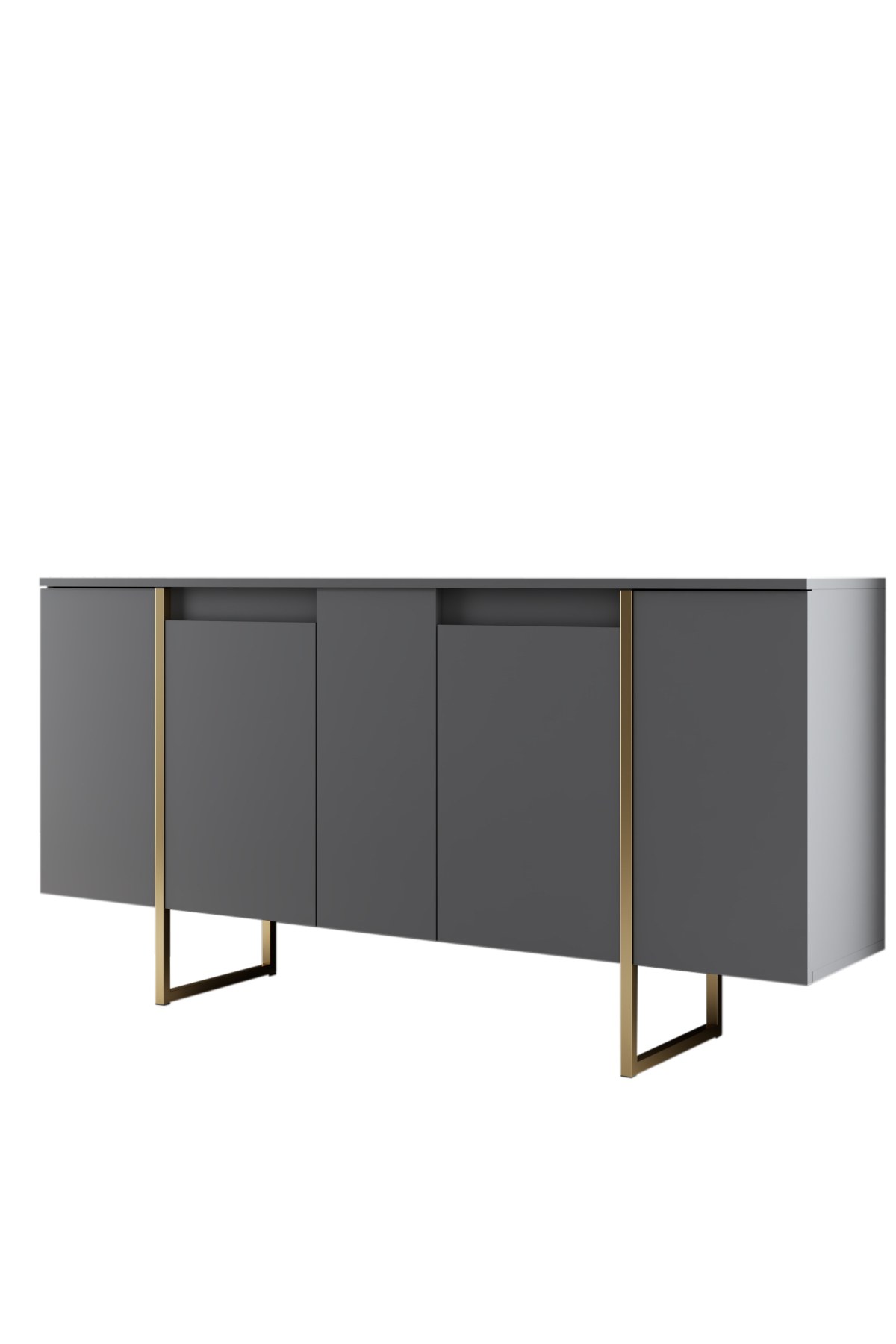 Nordvärk Luxe Konsolbord Låger Og Hylder Antracitgrå Melamin Og Guld Metal 160x35