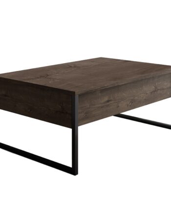 Nordvärk Luxe Sofabord  Rektangulær Valnød Melamin Og Sort Metal  90x60