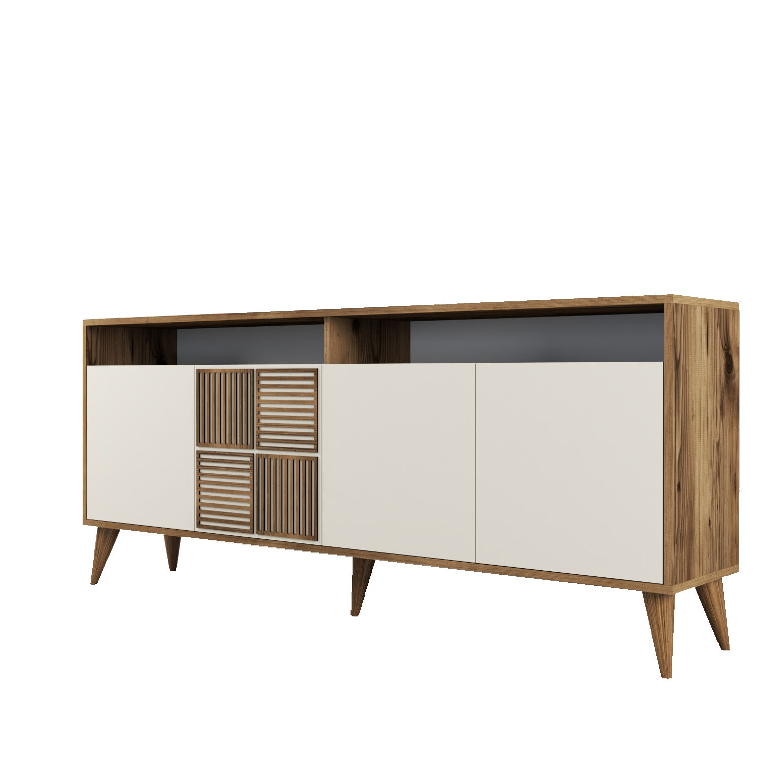 Nordvärk Milan Konsolbord Låger Hylder Rum Valnød Creme Melamin Og Plast 180x35