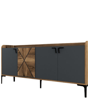 Nordvärk Venedik Konsolbord       Låger Og   Hylder Valnød Antracitgrå Melamin Og Metal  180x35