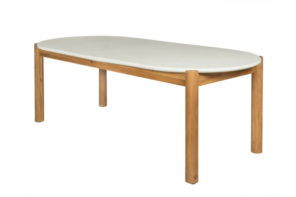 Olivia Havebord 210x95 Cm Akacie Terrazzo