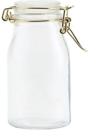 Opbevaringskrukke House Doctor Vario Glas Med Messinglås ø5 8ã H11 Cm