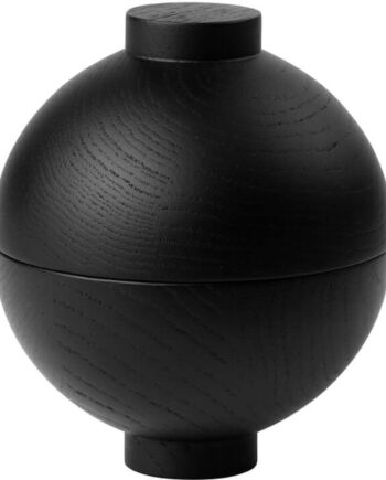 Opbevaringskrukke Kristina Dam Wooden Sphere Sort ø12 H15 Cm Træ