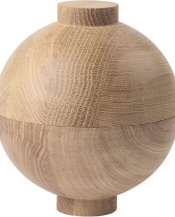 Opbevaringskrukke Kristina Dam Wooden Sphere ø16   H18 Cm Naturfarvet Eg