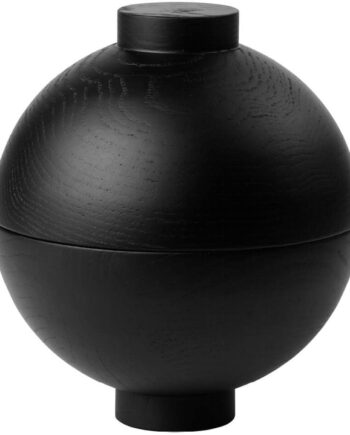 Opbevaringskrukke Og Smykkeskrin Kristina Dam Wooden Sphere ø16   H18 Cm Sort-lakeret Træ