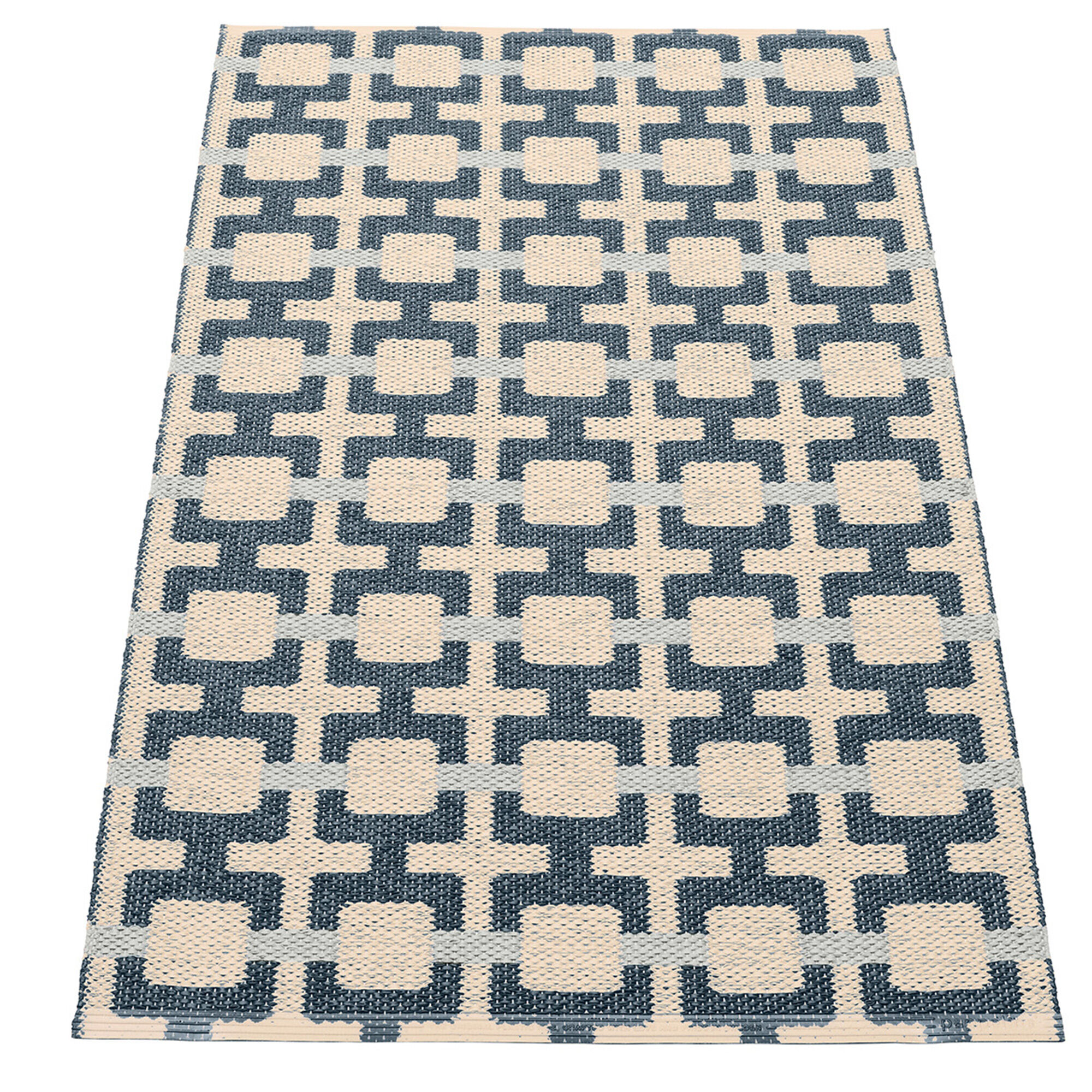 Pappelina Tom Gulvtæppe 120 70 Cm Ocean Blue Cream Fog