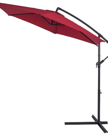 Parasol  Rød  Aluminium  ø300 Cm  Uv Beskyttelse 40