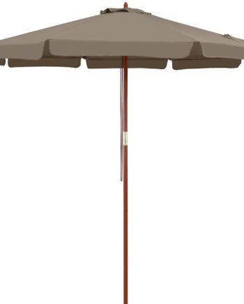 Parasol Taupe Træ ø330cm Uv-beskyttelse 50