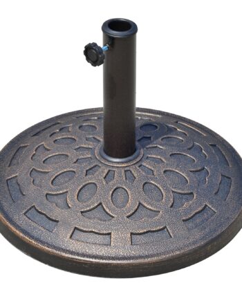 Parasolfod   Harpiks  14 Kg  Med Håndtag  Rund Parasolholder  Til Parasoller Med 38 Mm 48 Mm Stangdiameter  Til Altan  Terrasse  Have  Bronze