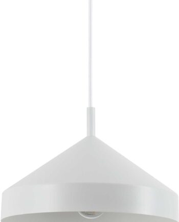 Pendel Hængelampe Ideal Lux Yurta ø300 Mm Justerbar Højde 210-2300 Mm Hvid Metal E27