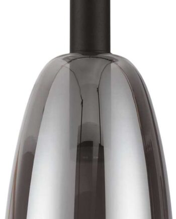 Pendel Lampe Ideal Lux Coco ø140 Mm Sort Røg Med Integreret 7w Led 3000k 660 Lm Justérbar Højde