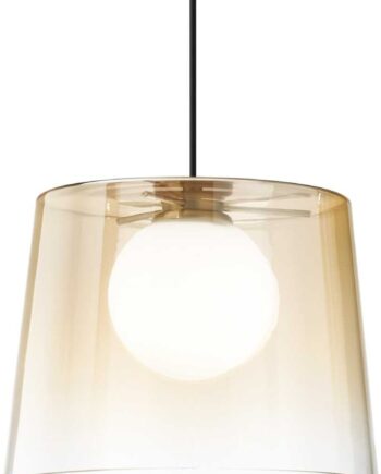Pendel Lampe Ideal Lux Fade ø270 Mm Rav Messing Metal Glas Inkl  G9-pære Ip20