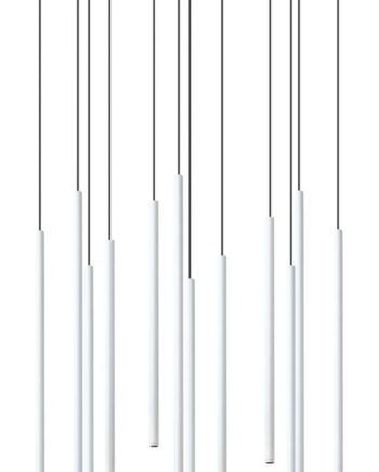 Pendel Lampe Ideal Lux Filo Led ø60 Cm Justerbar Højde 86-150 Cm Hvid