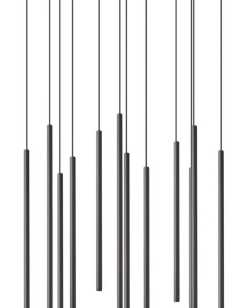 Pendel Lampe Ideal Lux Filo ø600 Mm Sort   Højdejusterbar Led Loftlampe
