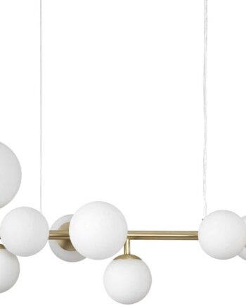 Pendel Lampe Ideal Lux Perlage   Messing   Glas Justerbar Højde 38-247 Cm ø90 Mm Base G9 10ã 3w 3000k