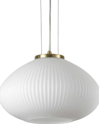 Pendel Lampe Ideal Lux Plisse ø35 Cm Justerbar Højde Glas Messing